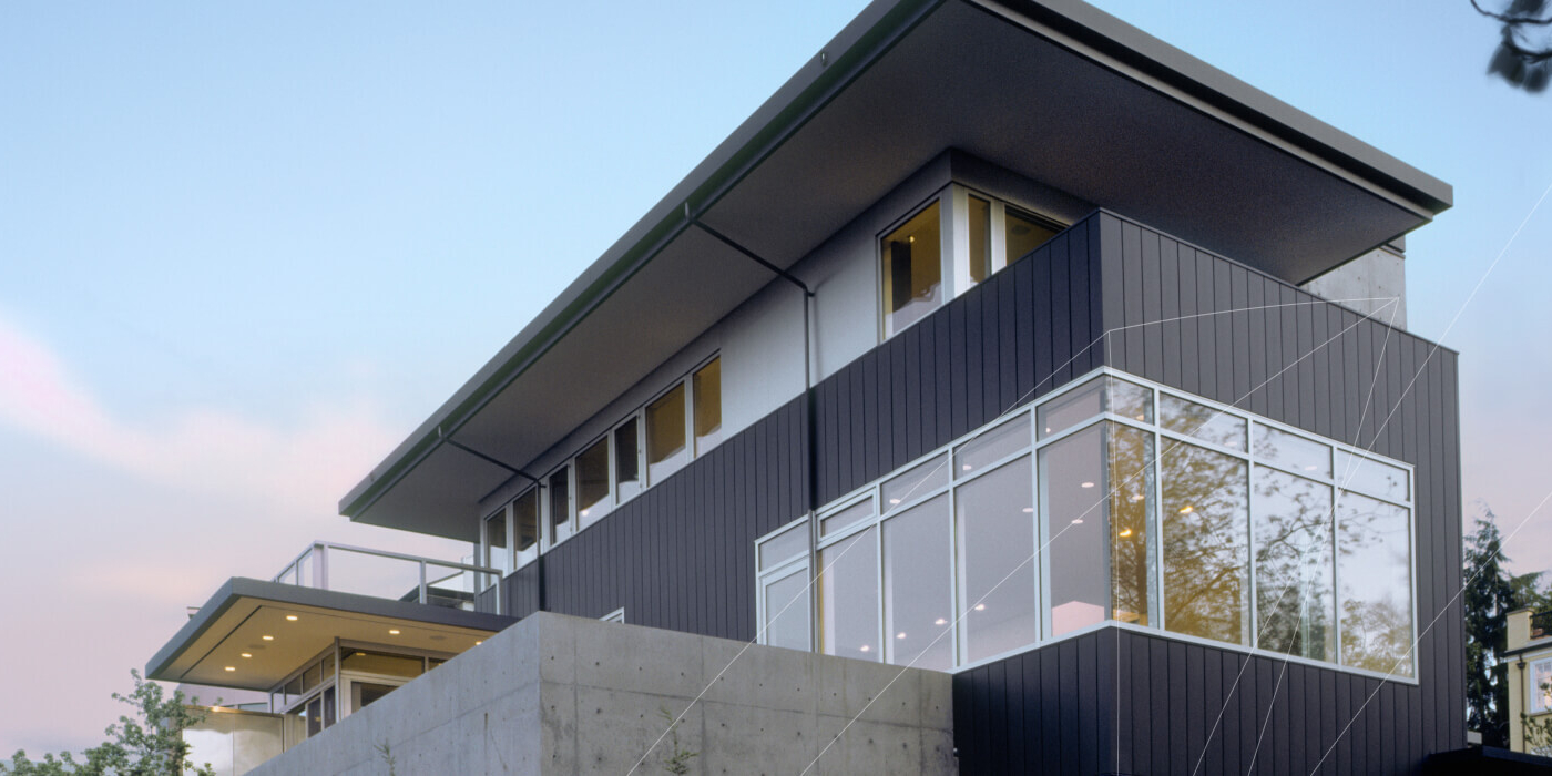 House with custom fabricated glass from Noye's Glass and Aluminium